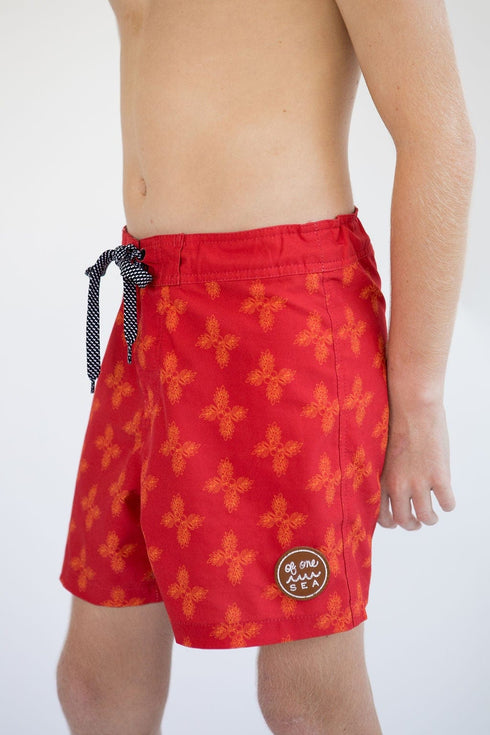 kid-s-townshorts-in-red-breadfruit-bandana-of-one-sea - Sophia's Style Kids-1